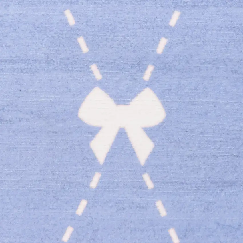 Blue And Ivory Bow Youthful Washable Area Rug Photo 3