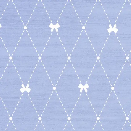 Blue And Ivory Bow Youthful Washable Area Rug Photo 7