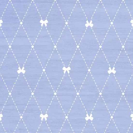 Blue And Ivory Bow Youthful Washable Area Rug Photo 7