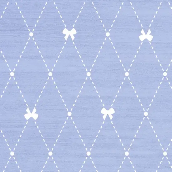 Blue And Ivory Bow Youthful Washable Area Rug Photo 6