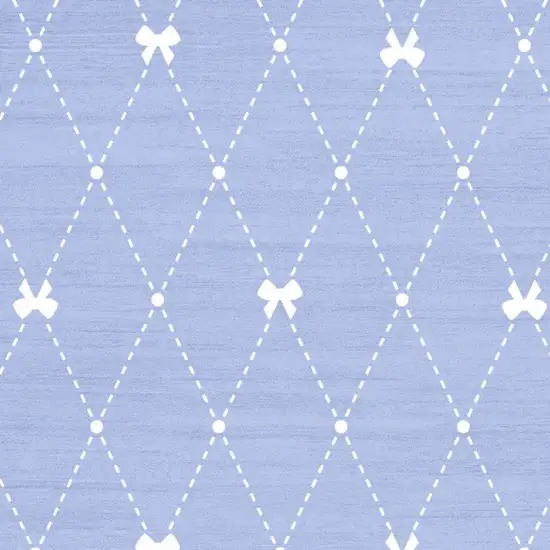 Blue And Ivory Bow Youthful Washable Area Rug Photo 6