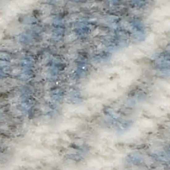 Blue And Ivory Damask Distressed Non Skid Area Rug Photo 2