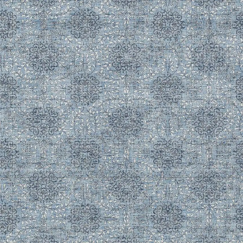 Blue And Ivory Damask Washable Indoor Outdoor Area Rug Photo 4