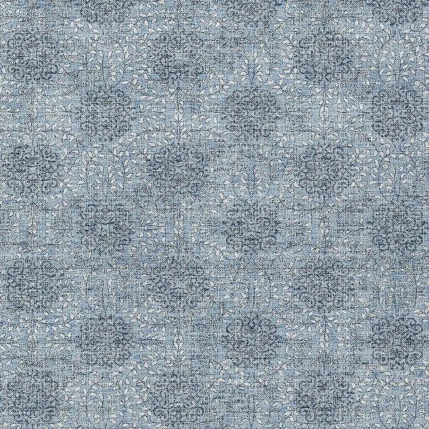 Blue And Ivory Damask Washable Indoor Outdoor Area Rug Photo 4