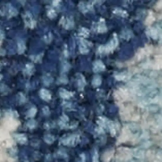 Blue And Ivory Floral Area Rug Photo 2