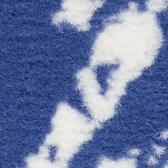 Blue And Ivory Floral Distressed Area Rug Photo 2