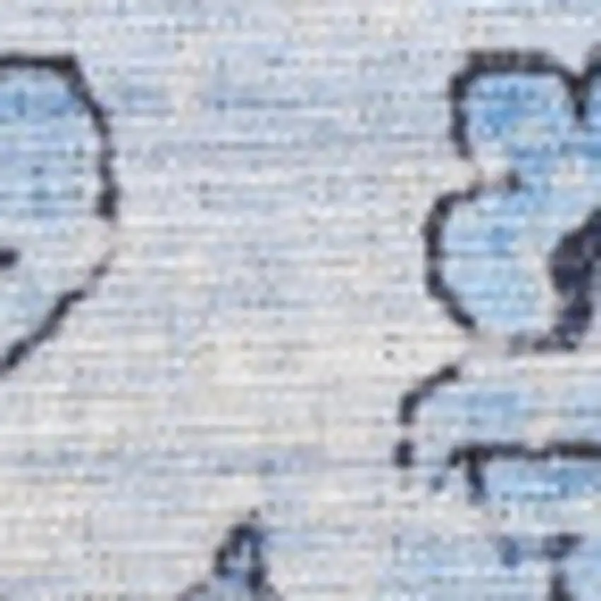 Blue And Ivory Floral Distressed Area Rug Photo 2