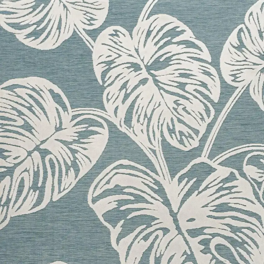 Blue And Ivory Floral Indoor Outdoor Area Rug Photo 3