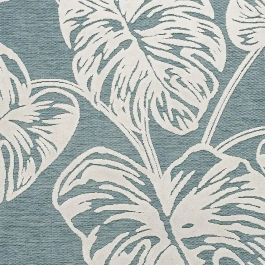 Blue And Ivory Floral Indoor Outdoor Area Rug Photo 2