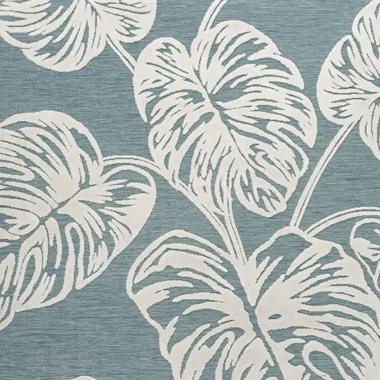 Blue And Ivory Floral Indoor Outdoor Area Rug Photo 3