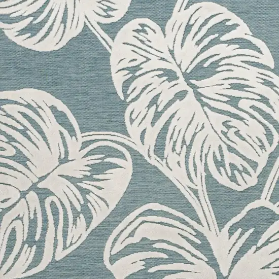 Blue And Ivory Floral Indoor Outdoor Area Rug Photo 2