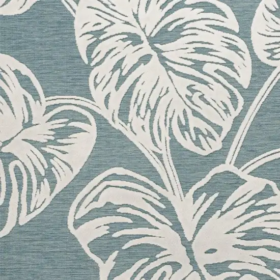 Blue And Ivory Floral Indoor Outdoor Area Rug Photo 2