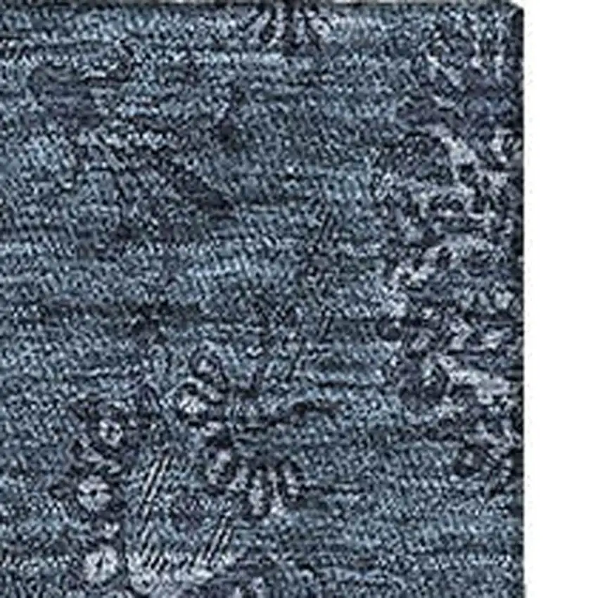 Blue And Ivory Floral Washable Area Rug With UV Protection Photo 3