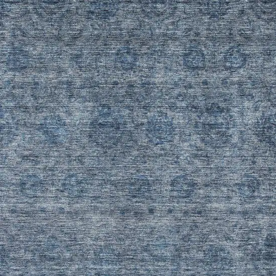 Blue And Ivory Floral Washable Indoor Outdoor Area Rug Photo 6