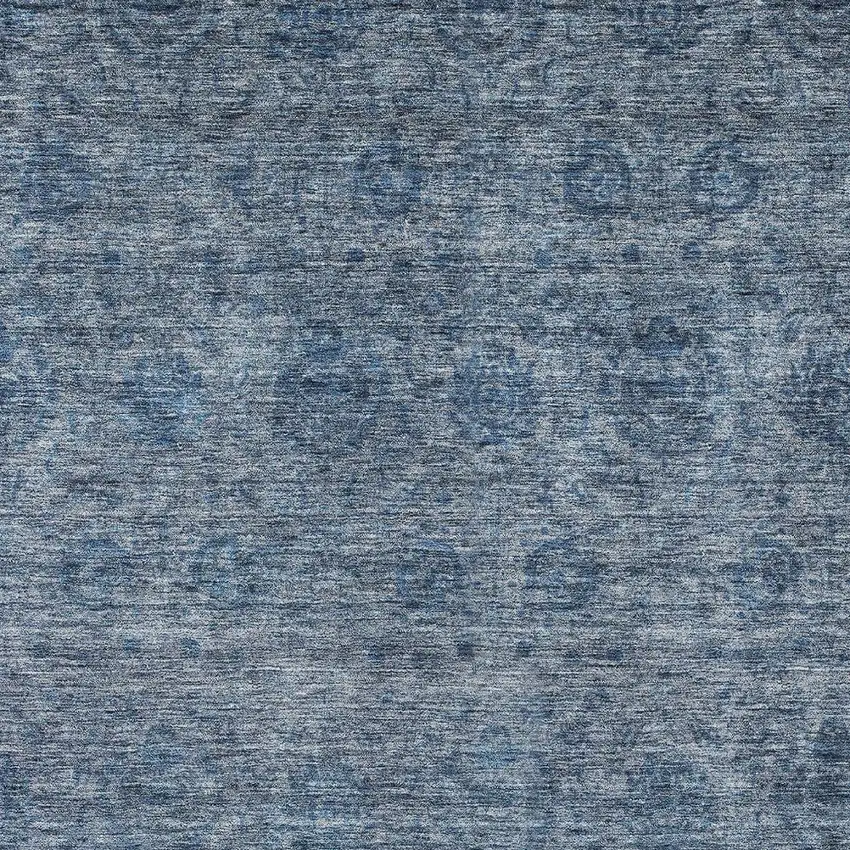 Blue And Ivory Floral Washable Indoor Outdoor Area Rug Photo 6