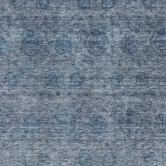 Blue And Ivory Floral Washable Indoor Outdoor Area Rug Photo 6