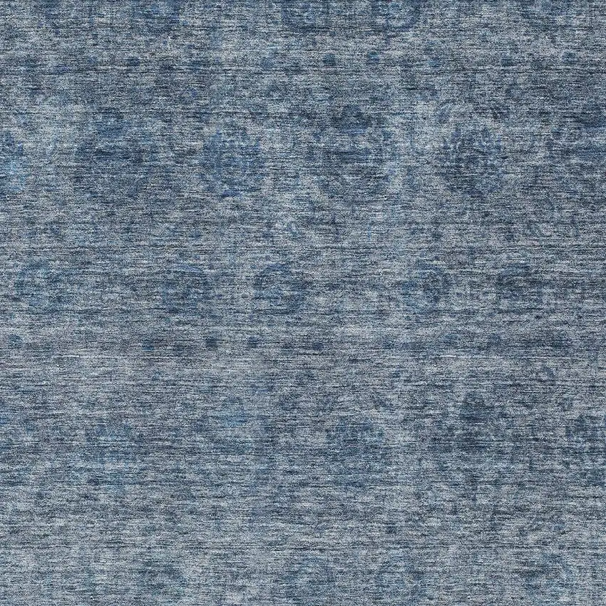 Blue And Ivory Floral Washable Indoor Outdoor Area Rug Photo 6