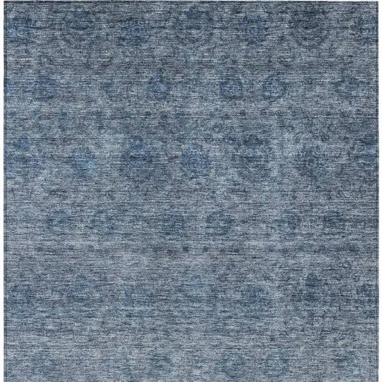 Blue And Ivory Floral Washable Indoor Outdoor Area Rug Photo 7