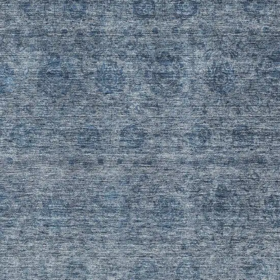 Blue And Ivory Floral Washable Indoor Outdoor Area Rug Photo 6