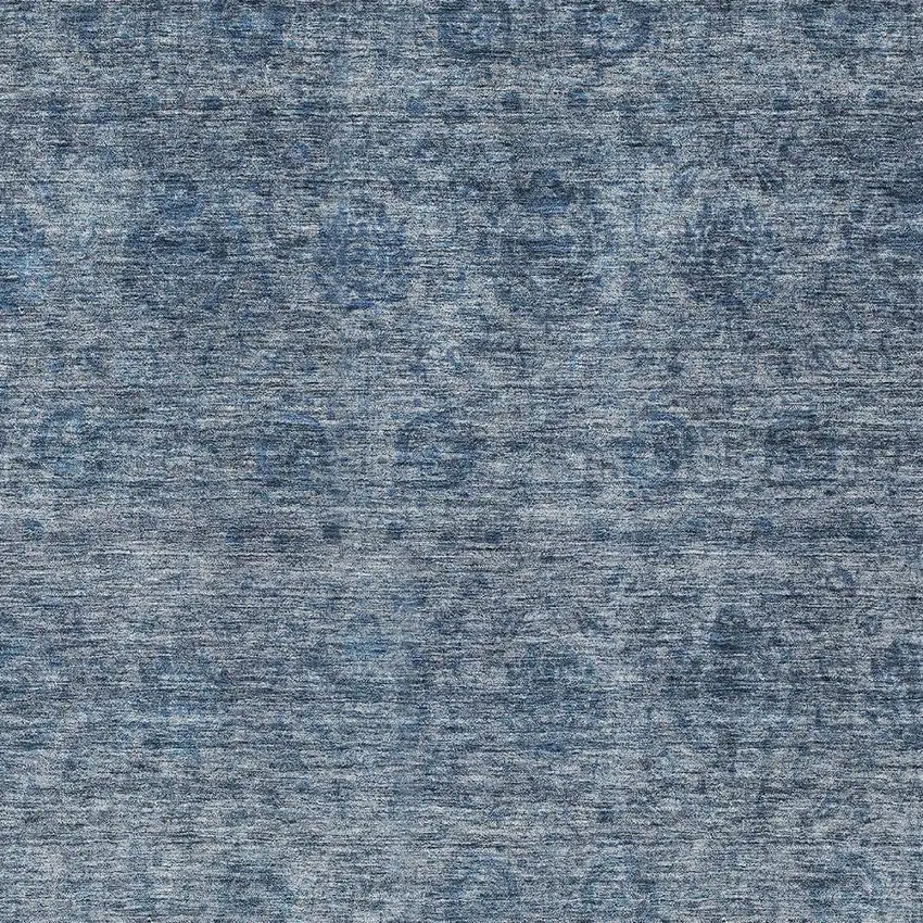 Blue And Ivory Floral Washable Indoor Outdoor Area Rug Photo 6