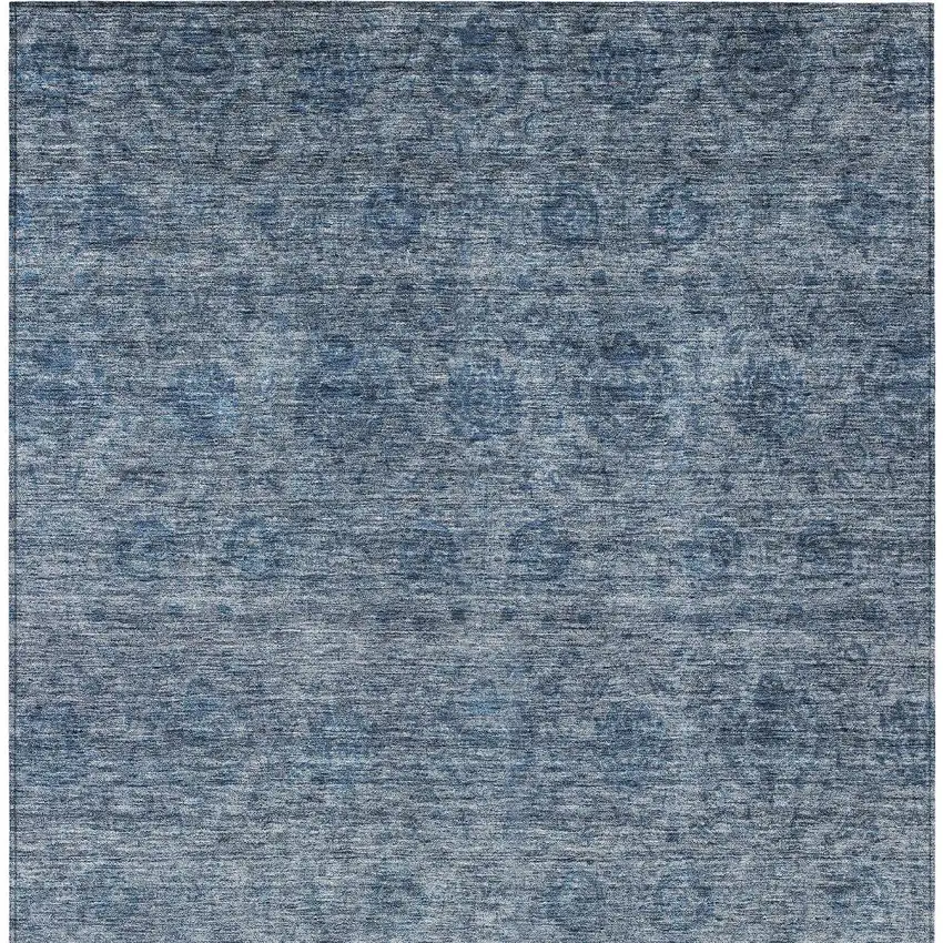 Blue And Ivory Floral Washable Indoor Outdoor Area Rug Photo 6