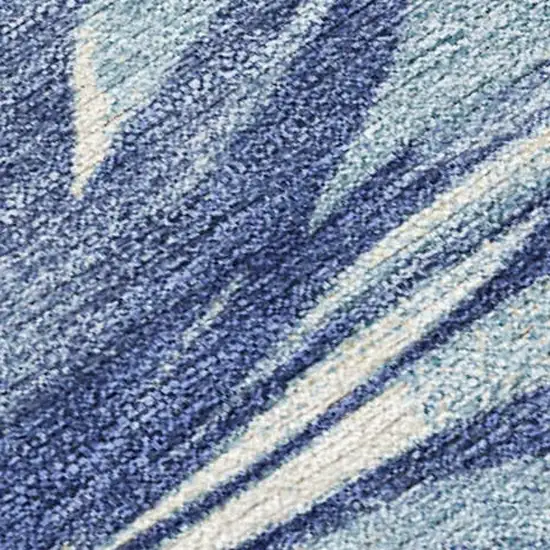 Blue And Ivory Floral Washable Indoor Outdoor Area Rug Photo 1