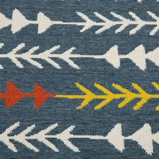 Blue And Ivory Geometric Area Rug Photo 9