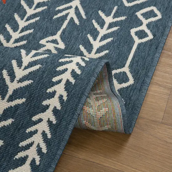 Blue And Ivory Geometric Area Rug Photo 6