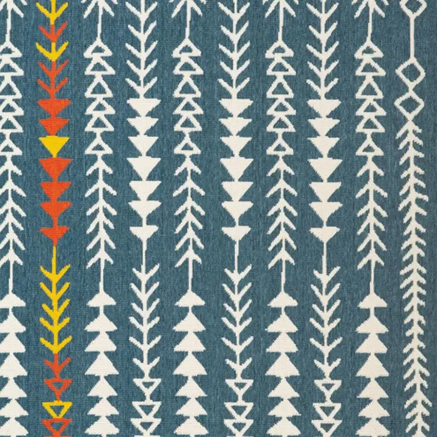 Blue And Ivory Geometric Area Rug Photo 4