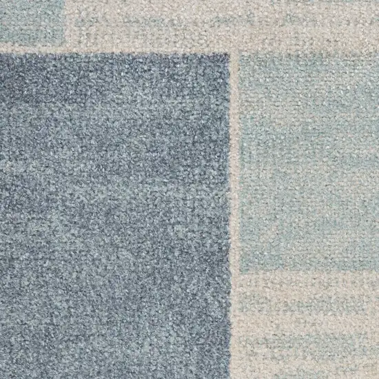Blue And Ivory Geometric Area Rug Photo 2