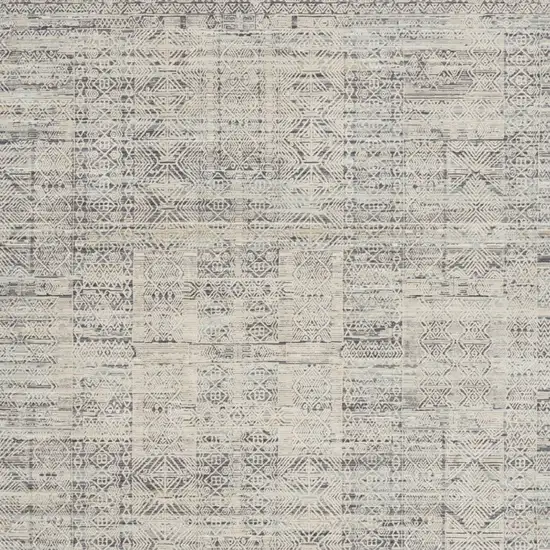 Blue And Ivory Geometric Area Rug Photo 7