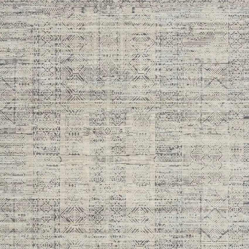 Blue And Ivory Geometric Area Rug Photo 7