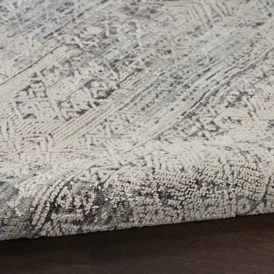 Blue And Ivory Geometric Area Rug Photo 9