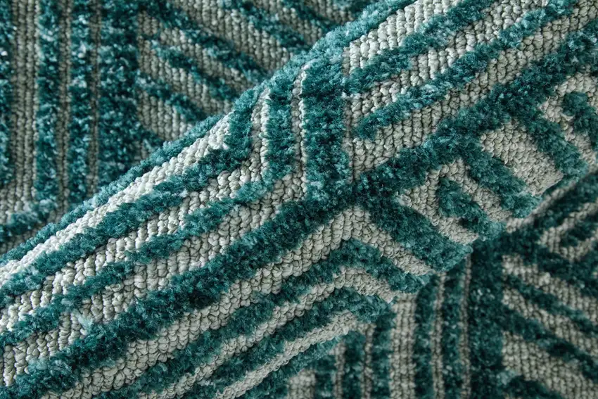 Blue And Ivory Geometric Area Rug Photo 8