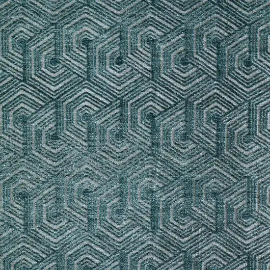 Blue And Ivory Geometric Area Rug Photo 3