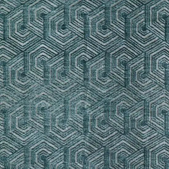 Blue And Ivory Geometric Area Rug Photo 3