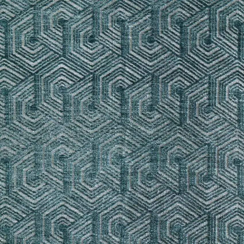 Blue And Ivory Geometric Area Rug Photo 3