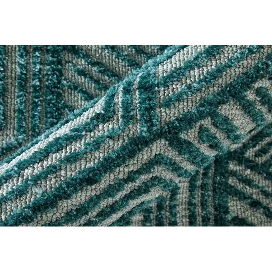 Blue And Ivory Geometric Area Rug Photo 8