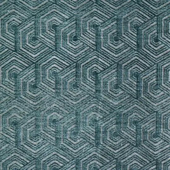 Blue And Ivory Geometric Area Rug Photo 3