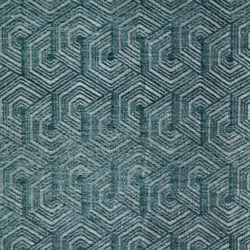 Blue And Ivory Geometric Area Rug Photo 3