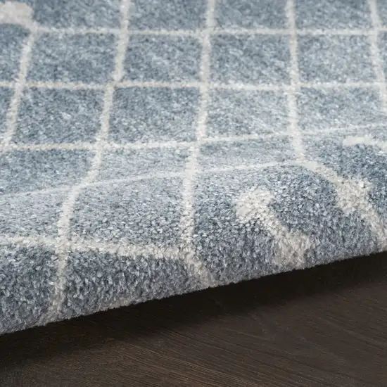Blue And Ivory Geometric Area Rug Photo 9