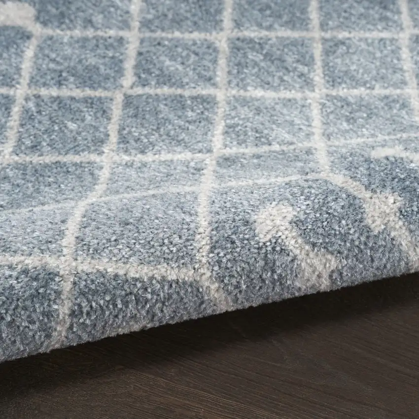 Blue And Ivory Geometric Area Rug Photo 9