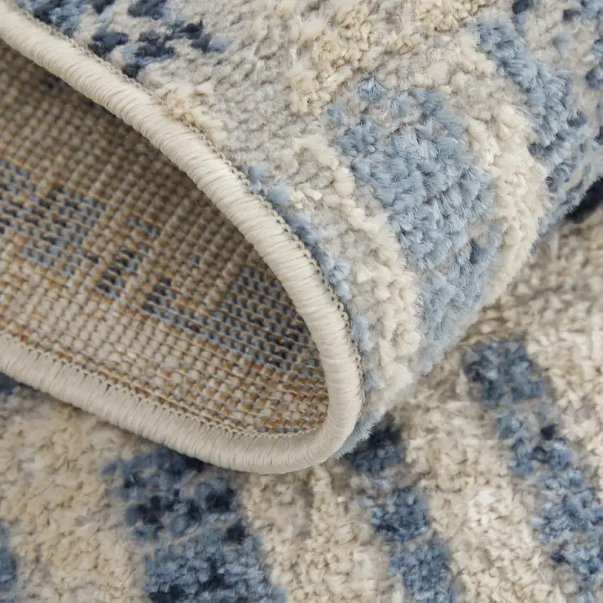 Blue And Ivory Geometric Area Rug Photo 6
