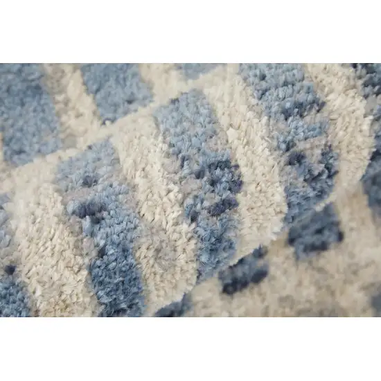 Blue And Ivory Geometric Area Rug Photo 4