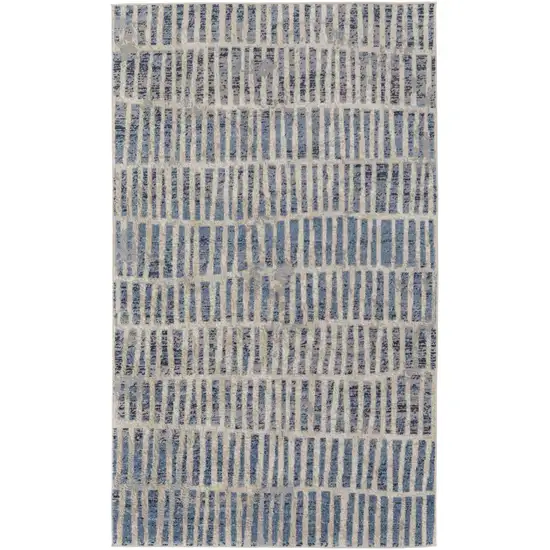 Blue And Ivory Geometric Area Rug Photo 2