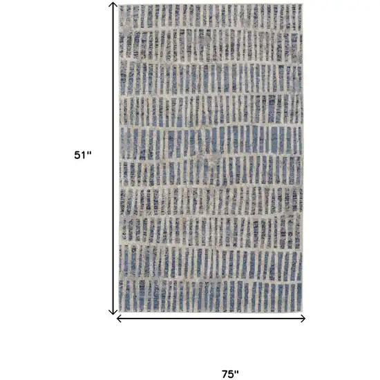 Blue And Ivory Geometric Area Rug Photo 7