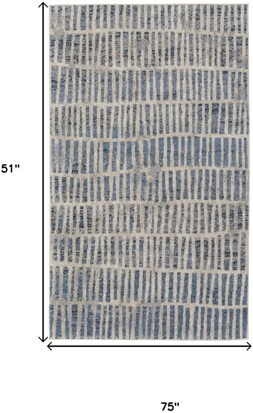 Blue And Ivory Geometric Area Rug Photo 7