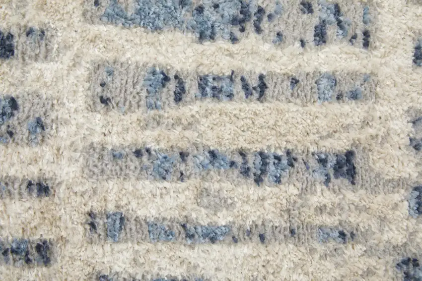 Blue And Ivory Geometric Area Rug Photo 5