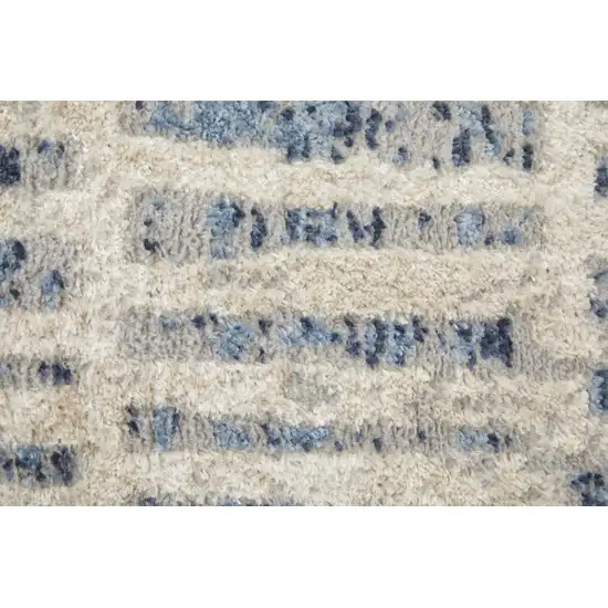 Blue And Ivory Geometric Area Rug Photo 5