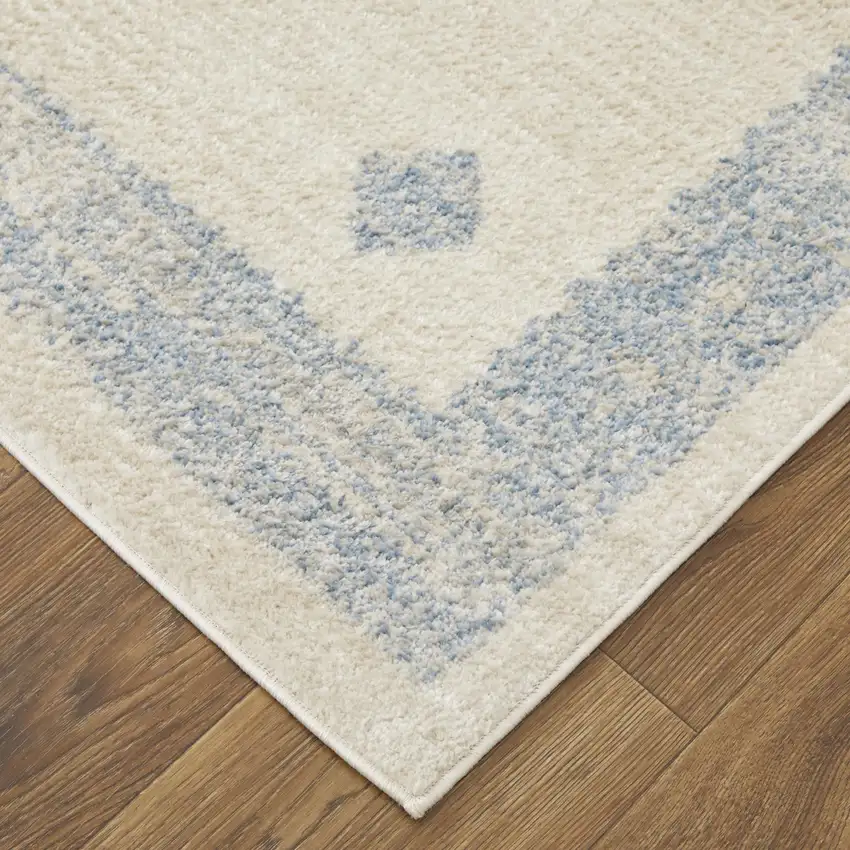 Blue And Ivory Geometric Area Rug Photo 5